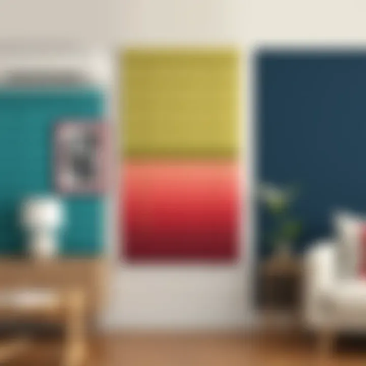 Mood board featuring color combinations for blinds and interior design