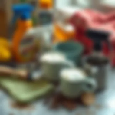 Tools and materials for cleaning coffee stains