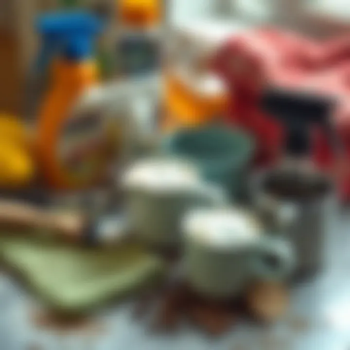 Tools and materials for cleaning coffee stains