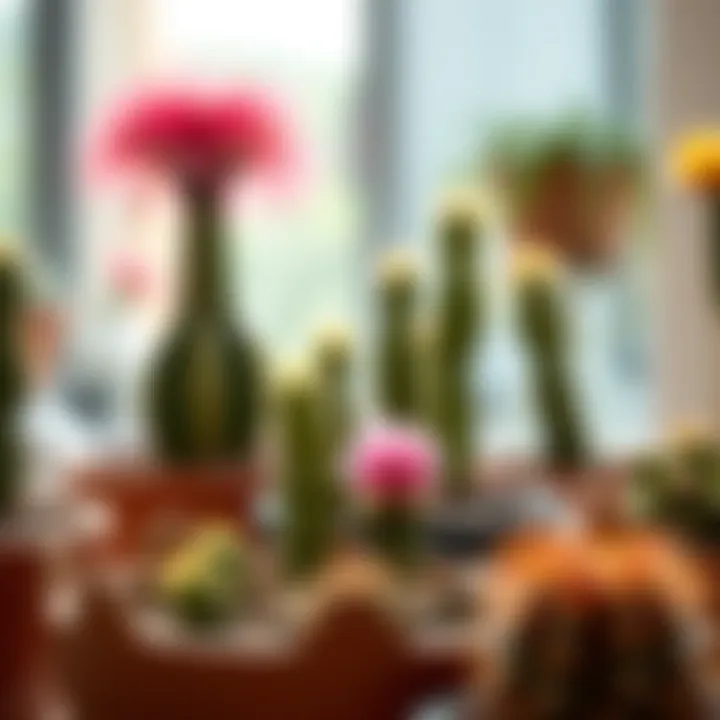 Watering techniques for cacti highlighted in a serene environment