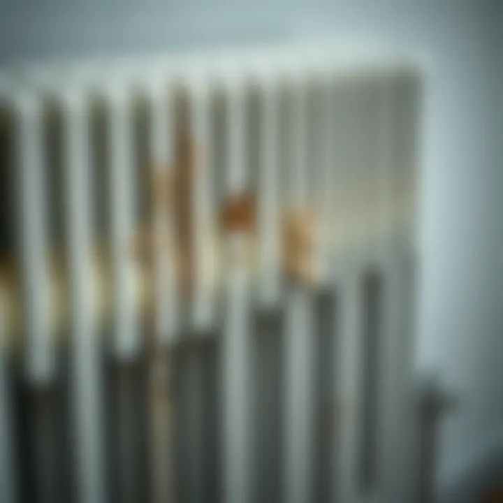 Radiator showing signs of neglect and dust buildup