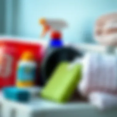 Detailed view of cleaning materials for radiators