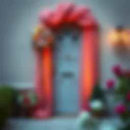 Elegant door decoration with tulle