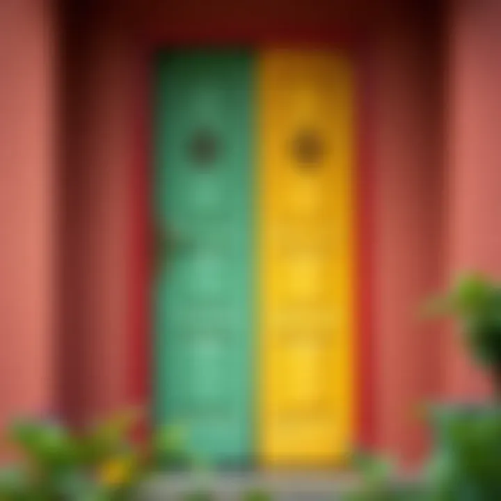A beautifully painted door showcasing vibrant colors