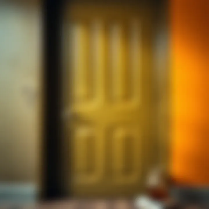 A finished door with a glossy oil paint finish