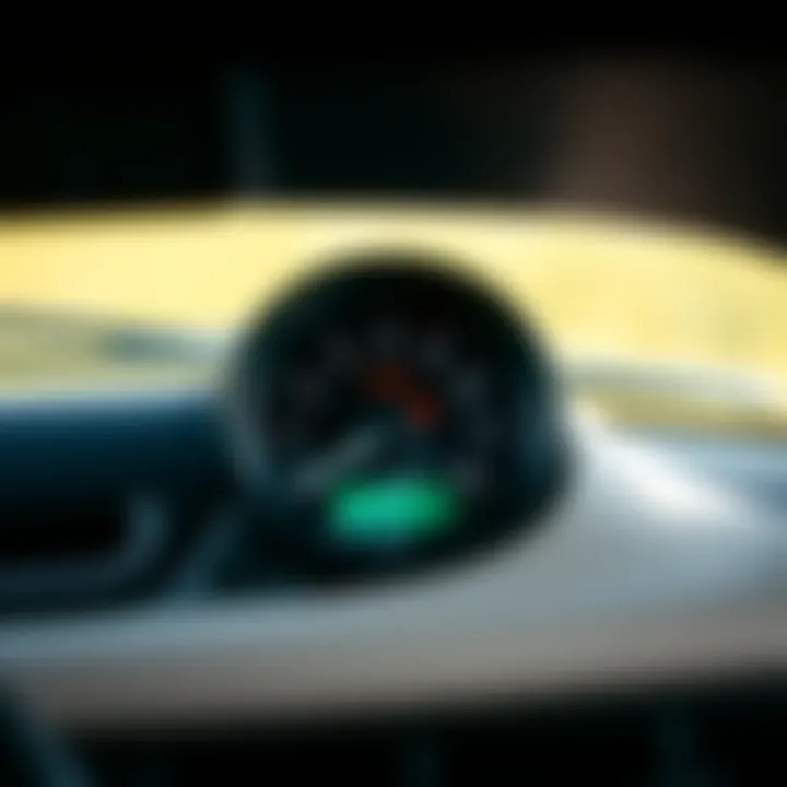 Understanding Fuel Efficiency A close-up of a fuel efficiency gauge in a caravan emphasizing its importance for buyers.