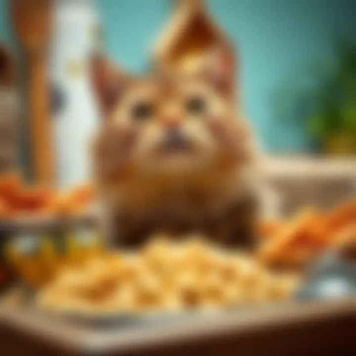 Healthy cat food selection