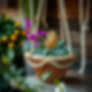 Stylish garden arrangement using natural materials