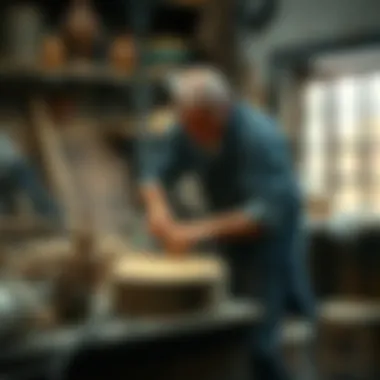 Artisans crafting unique pieces using kisli toprak in their workshop.