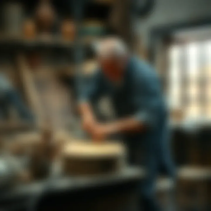 Artisans crafting unique pieces using kisli toprak in their workshop.