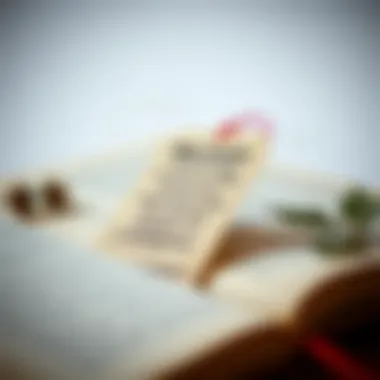 Artistic bookmark featuring a famous literary quote