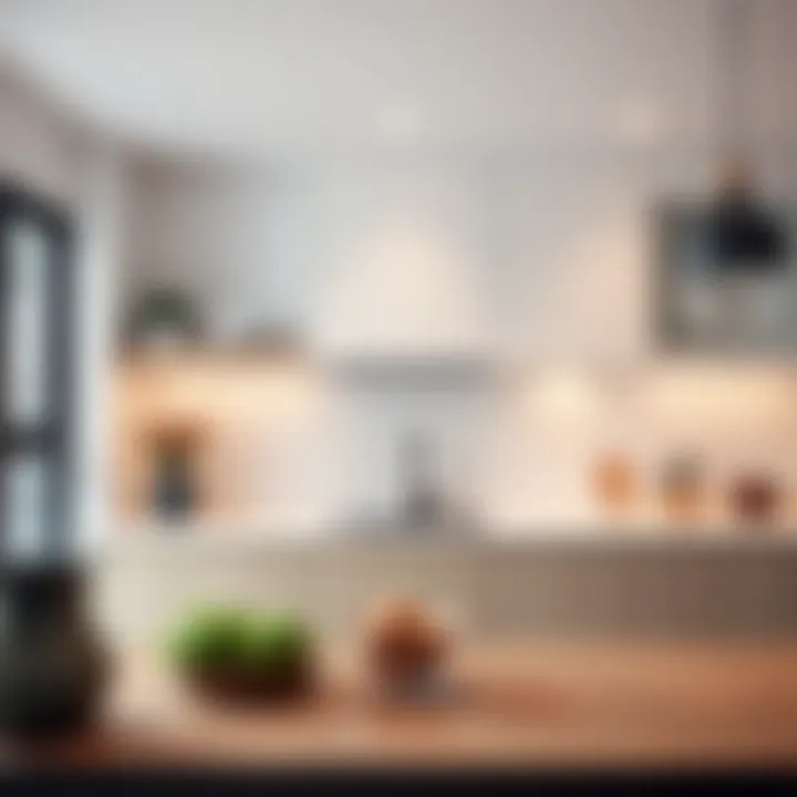 Minimalistic Modern Accents Modern kitchen showcasing minimalistic wall accents