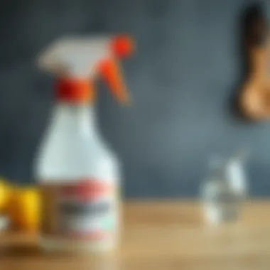 Vinegar Spray for Odor Elimination Vinegar in a spray bottle for cleaning