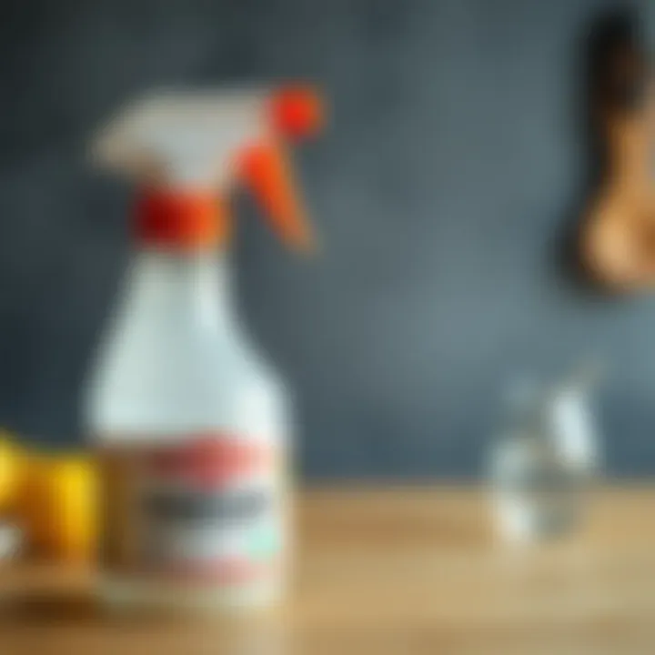 Vinegar Spray for Odor Elimination Vinegar in a spray bottle for cleaning