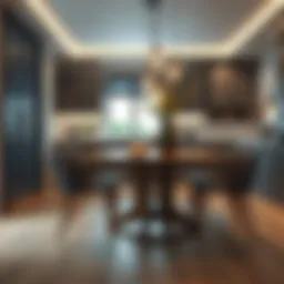 Elegant kitchen table dimensions showcased in a modern setting