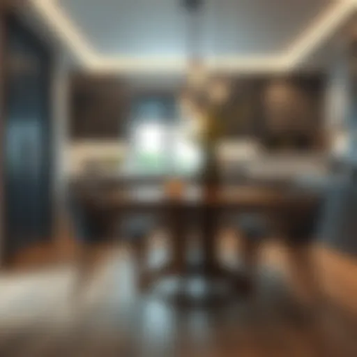 Elegant kitchen table dimensions showcased in a modern setting