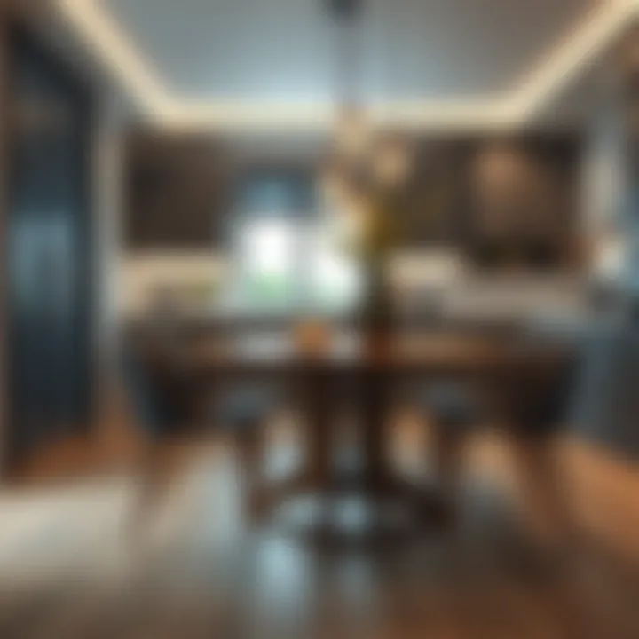 Elegant kitchen table dimensions showcased in a modern setting