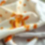 Various fabric types affected by adhesive stains