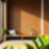 Elegant wooden slat wall design enhancing interior aesthetics