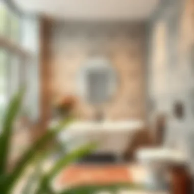 Sample Display of Koçtaş Wallpaper Styles A sample display of Koçtaş wallpaper styles ideal for bathroom decor