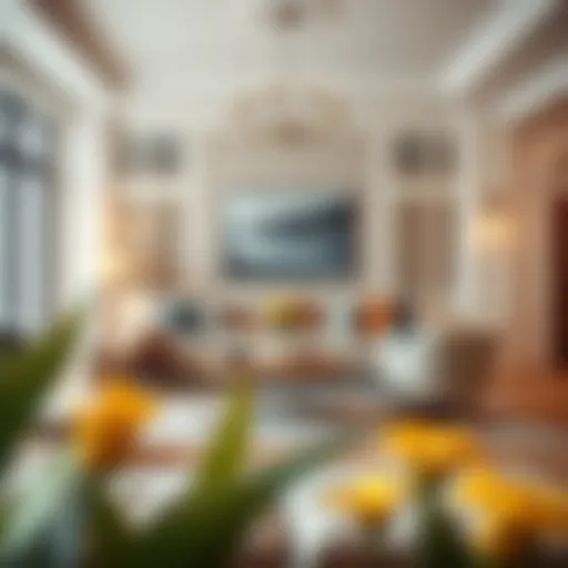 Elegant living room with stylish sofa arrangement