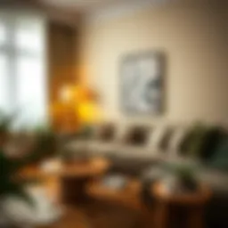 A cozy living room with a well-maintained sofa