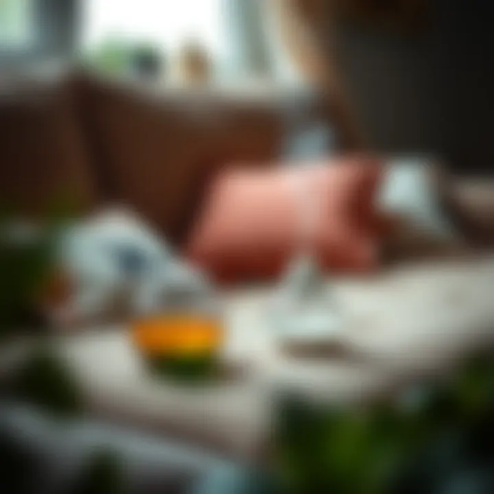 Natural air fresheners placed on a sofa