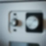 Detailed view of a boiler control panel