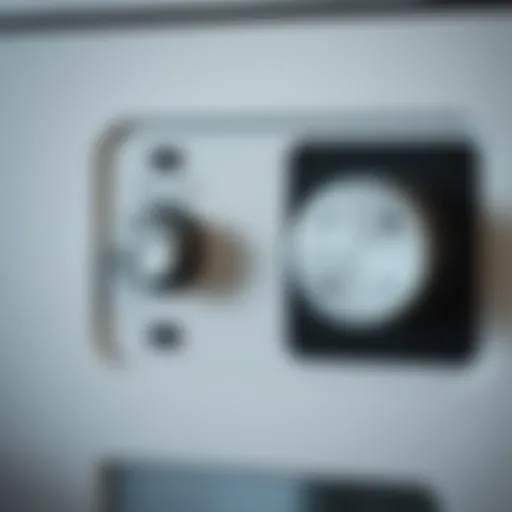 Detailed view of a boiler control panel