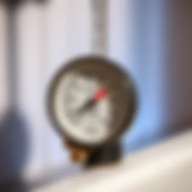 Thermometer showing water temperature