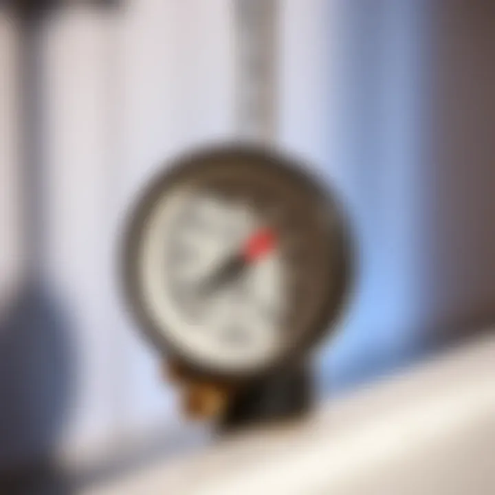 Thermometer showing water temperature