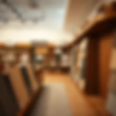 Variety of laminate styles displayed in a showroom