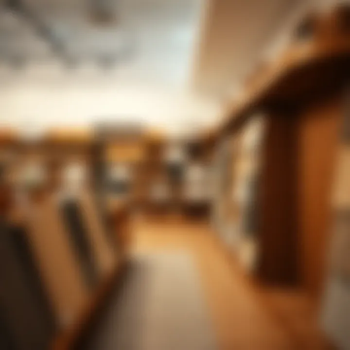 Variety of laminate styles displayed in a showroom