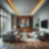 Elegant living room showcasing a range of laminate colors