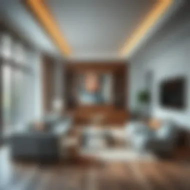 Elegant living room showcasing a range of laminate colors