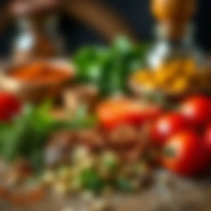 Fresh herbs and spices ready for seasoning