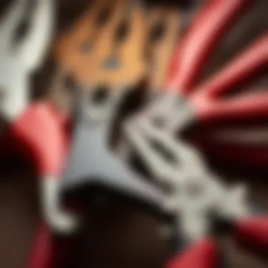 Close-up of pliers made from different materials