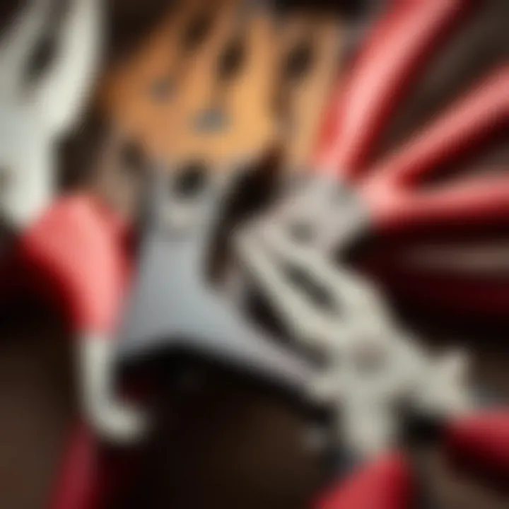 Close-up of pliers made from different materials