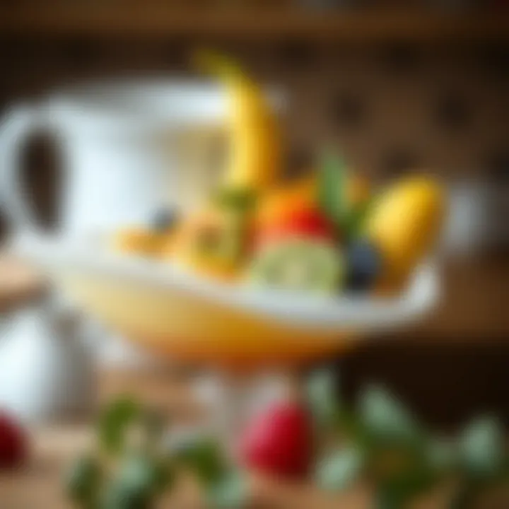 Artfully arranged fruit bowl for presentation