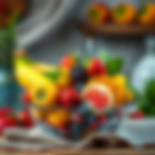 Colorful assortment of fresh fruits in a bowl