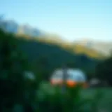 Serene Campsite in Mugla A serene campsite surrounded by lush greenery and mountains