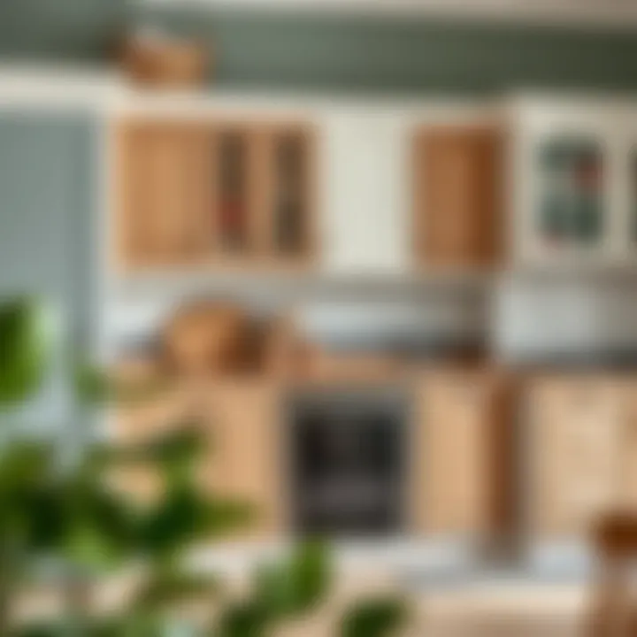 Selection of cabinet door materials and colors