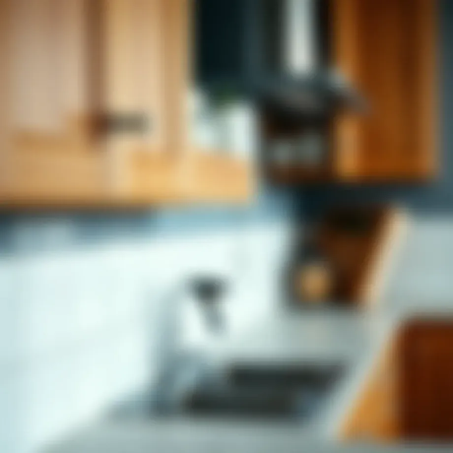 Close-up view of kitchen cabinet surfaces before cleaning
