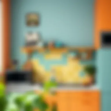 Vibrant kitchen wall showcasing color palette