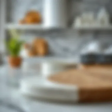 Close-up of different marble types for kitchen use