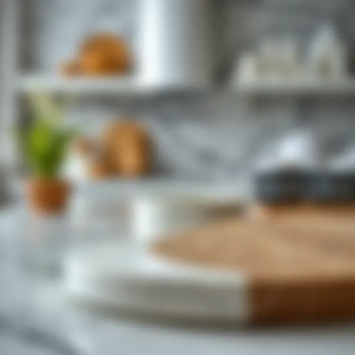 Close-up of different marble types for kitchen use