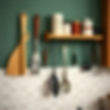 Artistic wall decor made from kitchen utensils