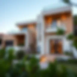 Elegant combination of earthy tones on a modern villa exterior