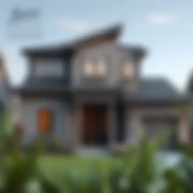 Sophisticated gray and beige exterior design for a suburban home