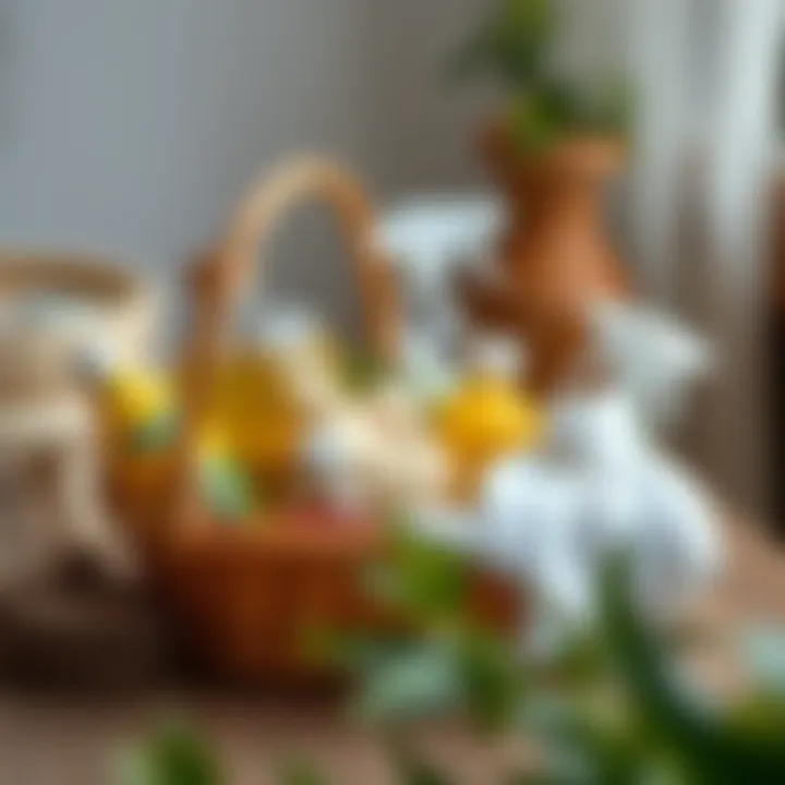 Natural cleaning alternatives in a basket